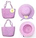 Produktbild bancn Sommer Lovely Princess Strohhut und Handtasche Mädchen Blume Sun Hat – Lila