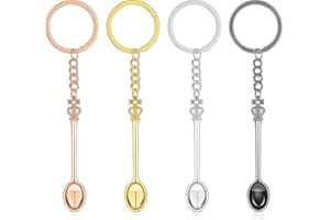 BKEMKRI Porta Mini Cucchiaio da 4 Pezzi, Cucchiaio da Campionamento, Mini Cucchiaio a Spatola, Set di Mini Cucchiaini, Porta Cucchiaio a Corona, Spatola da Laboratorio Per Miscelare e Campionare