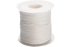 VASANA 1 rotolo di 61 m di cotone organico stoppini per candela fai da te in corda intrecciata per candele fai da te fai da te