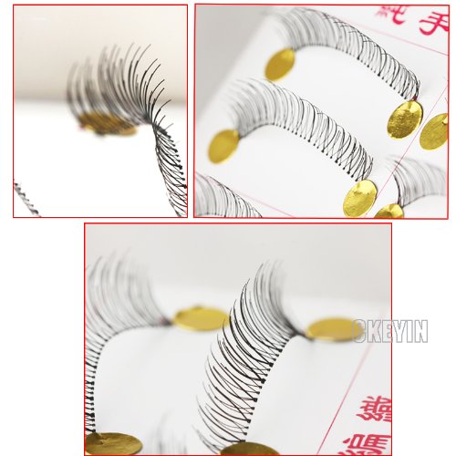 Ckeyin Handgemachte, bequeme und schöne 10 Paar lange falsche Wimpern - 3