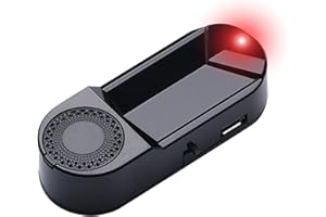 Homly Simulated Car Alarm with Flashing Red LED – Solar Powered Anti-Theft Dummy Security Light for Car, Van, Caravan – USB Rechargeable Fake Alarm Box for Vehicle Protection