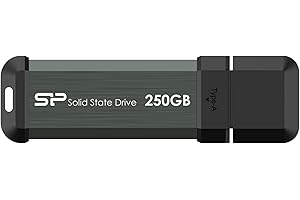 Silicon Power MS70 - SSD esterno portatile USB 3.2 Gen 2, 250 GB, con adattatore di tipo C