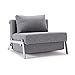 Produktbild Innovation Cubed 90 Sessel/Schlafsessel, grau Gestell chrom Bezug Dess. 565 Granit Twist Liegefläche 90x200cm