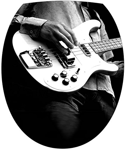 Preisvergleich Produktbild stickersnews - Sticker WC, WC-Sitz Deko Gitarre