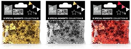 Decorative confetti with stars shape - Special Christmas - gold, silver and red