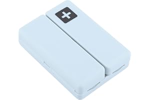 DEWIN Pojemnik na tabletki, tygodniowy organizer na tabletki, przenośny, składany, magnetyczny organizer na tabletki z 7 przegródkami (niebieski)