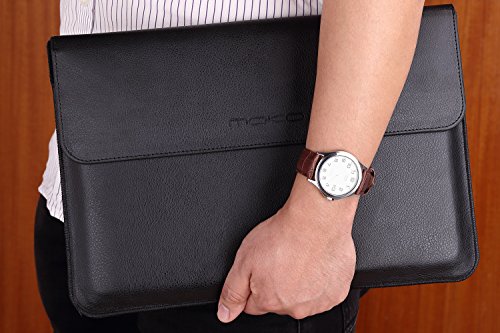 MoKo Surface Pro 3 / 4 Sleeve Hülle – PU Leder Tasche Schutzhülle Lederhülle Wallet Case Leather Sleeve Aktentasche mit Karten-Slot für Microsoft Surface Pro 3 / Pro 4 12 Zoll Tablet, Schwarz - 7