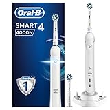 Oral-B Smart 4 4000N CrossAction Electric Toothbrush Rechargeable Powered By Braun, 1 Connected Handle, 3 Modes Including Whitening and Sensitive, 2 Toothbrush Heads, 2 Pin UK Plug