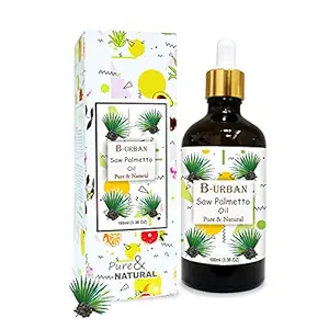 B-URBAN Saw Palmetto Oil 100% Natural Pure Undiluted Unrefined Uncut Cold Pressed Non-Sticky Oil for Hair Promotes Silky & Strong Hair Reverses Hair Loss Hydrates Skin Suits Acne Prone Skin - 100 ML