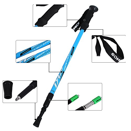 Songmics Nordic Walking Stöcke Verstellbar 65 – 135 cm ergonomisch mit Anti-Shock Dämpfungssystem - 8