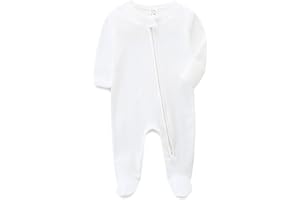 KIDDLETOWN Schlafanzug für Neugeborene, Strampler mit Doppelreißverschluss, Langarm Pyjama, Kleidung für Jungen und Mädchen, Baumwolle
