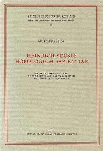 Preisvergleich Produktbild Heinrich Seuses Horologium sapientiae (Eu Fribourg Etr)