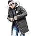 Produktbild JYJM Herren Jacke Winter mit Fell Herren Steppjacke Übergangsjacke Jacke mit Stehkragen Mittlerer Länge Reißverschluss Kapuze Winterjacke Tasche verdickt Baumwollmantel Plus Größe Mantel Outwear