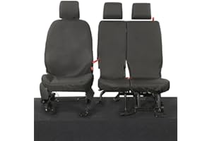 UK Custom Covers SC119B Tailored Heavy Duty Waterproof Front Seat Covers (3 Seats) Black - Fits Ford Transit Connect 2014 Onwards