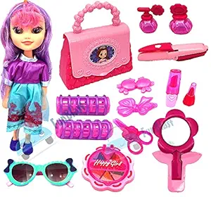 FunBlast Pretend Play Cosmetic and Makeup Toy for Girls Beauty Kit with Doll for Girls & Kids (Multicolor)