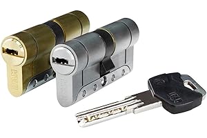 IFAM Cilindro para Puertas Serie Platinum M, 30X40 mm, Leva 15mm, Bombín 5 Llaves, Doble Sistema Antibumping, Doble Protección Antitaladro y Antiganzúa, Cerradura de Perfil Europeo, Color Níquel