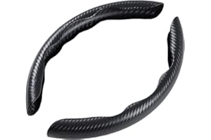 OUCONGK 1 Par Funda Universal para Volante de Coche 38 cm, Cubierta de Volante Antideslizante de Fibra de Carbono, Cubierta Protectora Segmentada, para la Mayoría de Coches, SUV, Camiones
