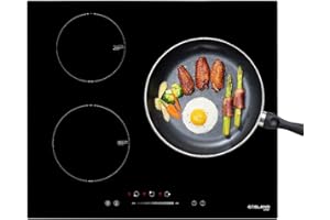 Gasland Chef IH603BF Placa de Inducción Integrada, 60 cm, 3 Zonas, 5800 W, con Control Táctil Deslizante, Función de Impulso