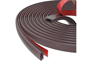 KAYLEINSTER Marrón Burlete Puerta 15m Tira de Sellado Juntas de Goma Aislantes Para Marcos de Puerta y Ventana,Cinta Autoadhesiva Puerta,Insonoriza y del Frío Burletes Caucho Para Sellar Huecos-Tipo D