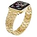 Produktbild Armband für Apple Watch Series 4 44mm Band, MuSheng Uhrenband Edelstahl Ersatz Sport Strap Uhrenarmband mit Einzigartiger Ohne Schnalle (Gold)