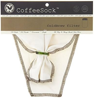 CoffeeSock 100% Organic cotton Reusable ColdBrew filter 1/2 Gallon (64oz) (Natural) by CoffeeSock