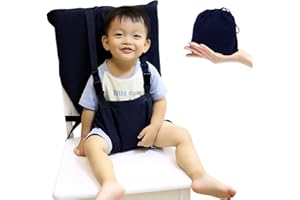 gudong Baby Chaise Haute de Voyage Portable,Housse de Siège pour Chaise Haute Toddler,Réglable,Sécurité, Lavable (bleu marin)