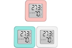 Hygrometer Thermometer, Pitasha Room Thermometer and Humidity Monitor with LCD Screen for Home Office Greenhouse Air Comfort Baby Room