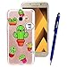 Produktbild Yokata Samsung Galaxy A3 2017 Hülle Transparent Glitzer Weiche Silikon Handyhülle Schutzhülle TPU Handy Tasche Schale Etui Weich Silicone Bumper Ultra Dünn Slim Schlank Durchsichtig Handytasche Glitter Bling Motiv Muster Premium Kratzfest Clear Backcover Schutz für Samsung Galaxy A3 2017 Case Cover + 1 x Kapazitive Feder - Kaktus