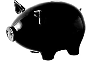 GOPIGITO Huchas Originales para Niños Adultos, Infantil Hucha Cerdito, Personalizada Boda Hucha Grande, Cajero para Ahorrar, Originales Regalos para Parejas, Festivales, Alcancias para Adultos (Negro)