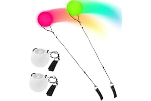 Fivtsme LED Poi Luminosi Strobo Multicolore,2 PCS LED Poi Bolas,Palla Colorata Palla Giocattolo,Palline Poi Luminose per Principianti E Professionisti,Colori Dell'arcobaleno Ed Effetto Stroboscopico