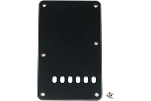 Musiclily Vintage Style Strat Tremolo Backplate for Fender USA/Mexican Made Standard Stratocaster Modern Style Guitar,1Ply Black