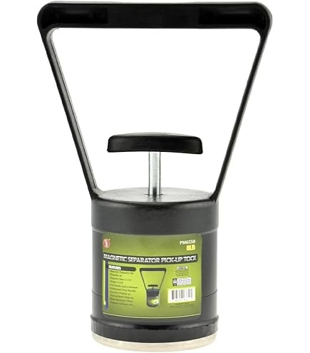 SE PM6551 16-Pound Magnetic Separator Pick-Up Tool – Quick-Release Handle, 3.5" Base, For Ferrous Metals & Shavings