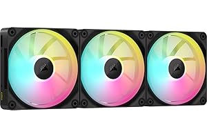 ‎CORSAIR CORSAIR iCUE LINK LX120 RGB 120mm PWM-Lüfter Dreierpack – Dual Light Loops – Inklusive iCUE LINK System Hub – CORSAIR AirGuide Technologie – Schwarz
