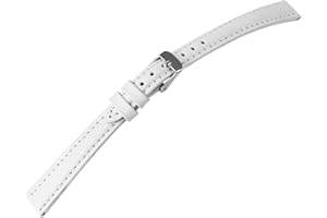 LEONARDO VERRELLI Unisex - Uhrenarmband Ersatz Echt Leder Stegbreite Weiß 10-24 mm Dornschließe 8000567