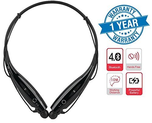 Piqancy HBS-730 Wireless Bluetooth Headphones Wireless Sport Stereo Headsets Handsfree with Microphone for Android Devices (Black)