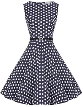 Zarlena Damen Vintage Rockabilly Kleid Petticoat Cocktailkleid