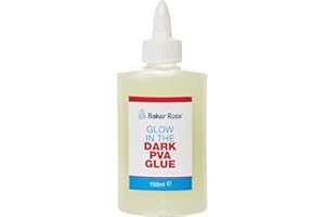Baker Ross FX130 Glow in the Dark PVA Glue - 1 Bottle 150ml, Glue for Kids and Adults Crafts, Paper, Card, Art Projects liquid Adhesive