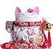 Produktbild Maneki Neko - Weiße Japanische Glückskatze mit Abakus (großes Modell) - Winkekatze aus feinem Porzellan