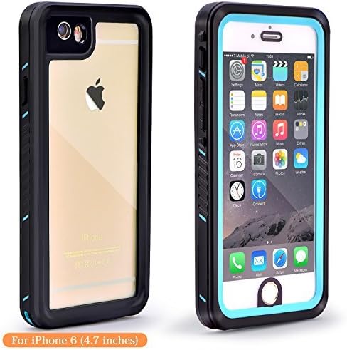 Waterproof iPhone 6S Case, eFond Waterproof iPhone 6 Case IP68 Certified Shockproof Full Sealed Protective Case with Touch ID Snow Dust Dirty Proof Cover for iPhone 6, 6S [4.7 Inches] - Teal Blue