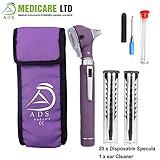 Purple Fibre Optic Mini Otoscope with Complimentary Ear Cleaner