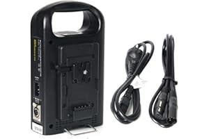 CAMETV Came-TV Ladegerät Dual V Mount/V Lock, Ladegerät Dual Channel V Mount kompatibel mit allen Batterien 14.4V/14.8V Mount/V Lock