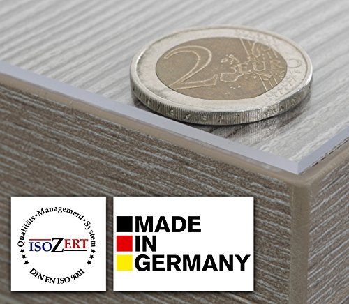 Glasklar Folie 2 mm transparente Tischdecke Breite 140 cm, Länge wählbar, Schutzfolie Tischschutz Meterware (140 x 90 cm) - 2