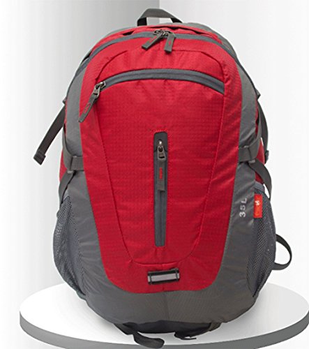 wnnideo 35L interne Rahmen Rucksack Wasserdicht Wandern Rucksack Wanderrucksack Trekking Tasche für Klettern, Camping Wandern, Bergsteigen, Reisen und (pn-09789) Rot