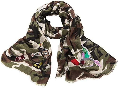 Ju7cer Women's Camouflage Print Scarves 100% Polyester (Green)
