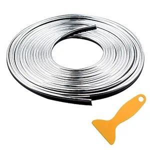 Allure Auto Car Interior Moulding Trim,3D DIY 5 Meter Flexible Interior Exterior Decoration Moulding Trims Strips line Stickers (Silver) for Maruti Vitara Brezza