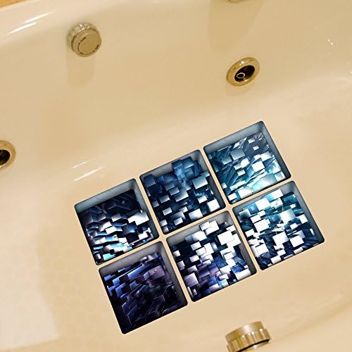 Gaoxu Square 3D bathtub, anti slip sticker, creative home decor bathroom, personalized combination stickers, waterproof self-adhesive coasters (13*13cm)
