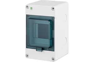 ELEKTRO-PLAST Hermetica - Caja de fusibles, distribuidor pequeño, 1 fila, 4 módulos automáticos, IP65, resistente al agua, exterior, color gris claro