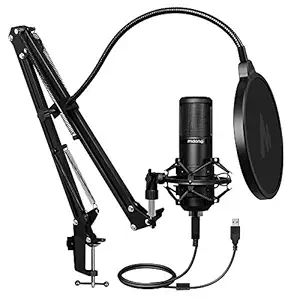 Maono AU-PM420 USB Podcast Condenser Microphone, Computer Mic with Professional Sound Chipset for Gaming, Streaming, YouTube, Voice Over, Studio, Home Recording