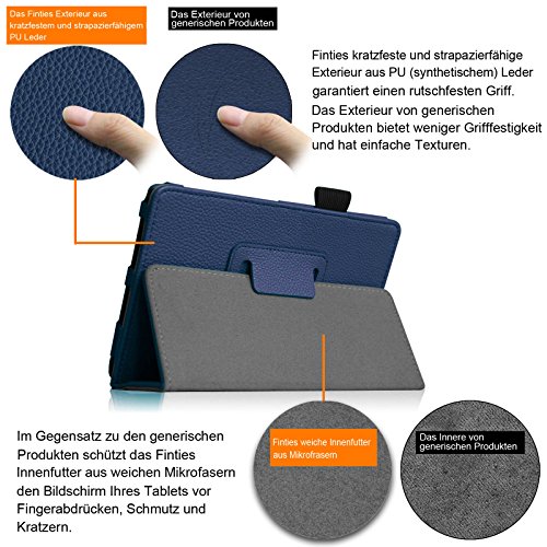 Fintie Odys Winpad 12 Hülle Case – Slim Fit Folio Premium Kunstleder Tastatur Ständer Schutzhülle Cover Tasche für Odys Winpad 12 / Odys Evolution 12 – 2in1 11,6 Zoll (29,5 cm) Convertible Tablet-PC, Marineblau - 4