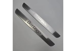 EULVGG 2 Pièces Protection Seuil de Porte Voiture Accessoire pour Citroen Berlingo B9 MK2 2008-2025, Plinthes pour Auto en Acier Inoxydable Protege la Peinture de Voiture